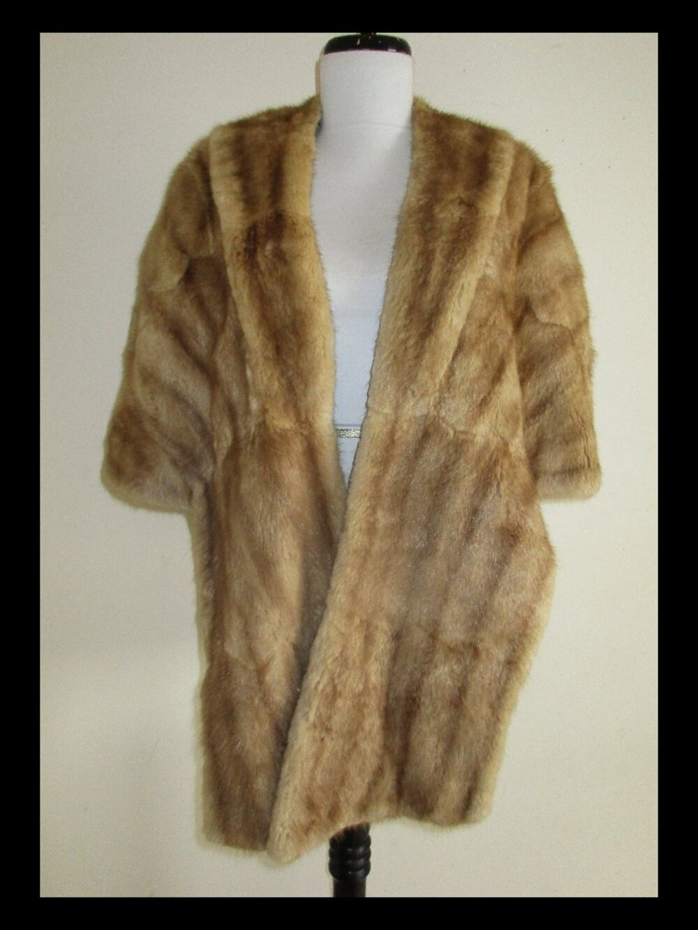Vintage 1950s Mink Fur Stole Capelet Pocket Wrap Autumn Haze R.M. Taylor Co.